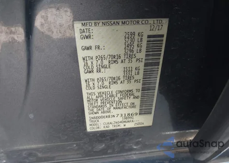 2018 Nissan Frontier Sv z USA, uszkodzony, nr VIN 1N6DD0ER8JN731869